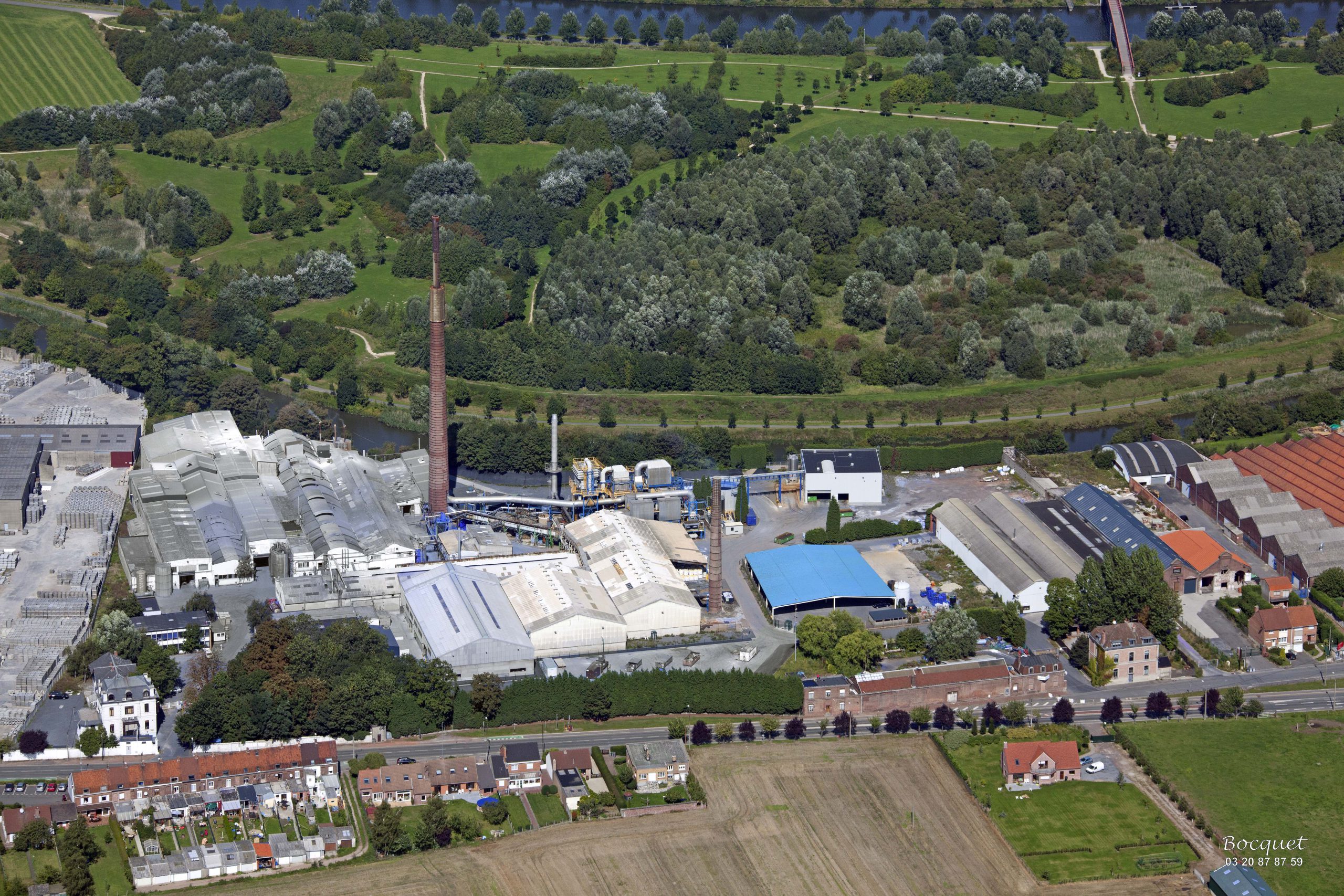 Aerial view of the Holliday Premium Pigments site in Comines