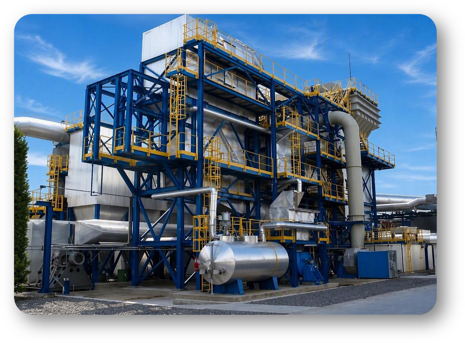 The flue gas de-sulphurisation plant at the Comines works